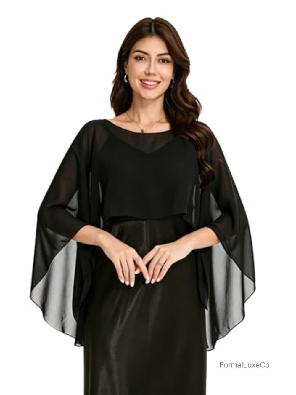Sheer Chiffon Shawl Wrap for Evening Dresses Wedding Cover Up